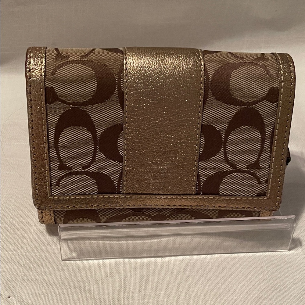 Coach Brown and Gold Wallet - Picture 1 of 3